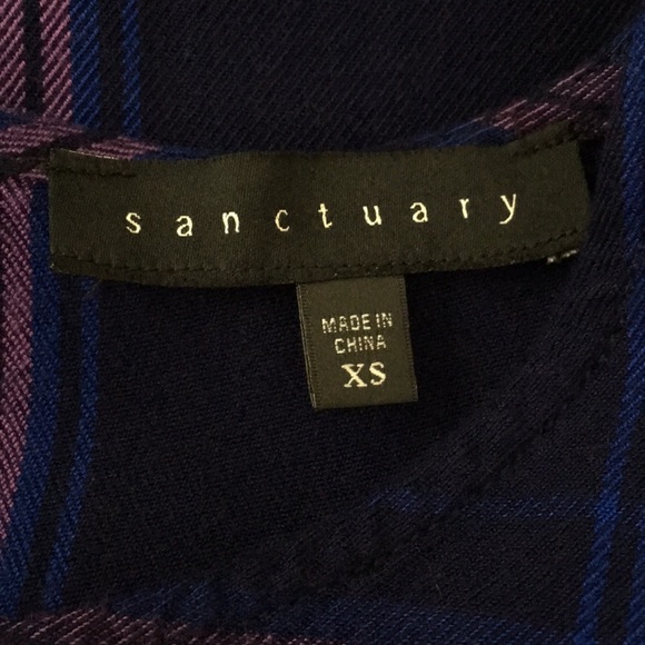 ⚡️$10⚡️Sanctuary | Purple/Blue Plaid Flannel Ruffled-Cuff Top - Picture 12 of 16